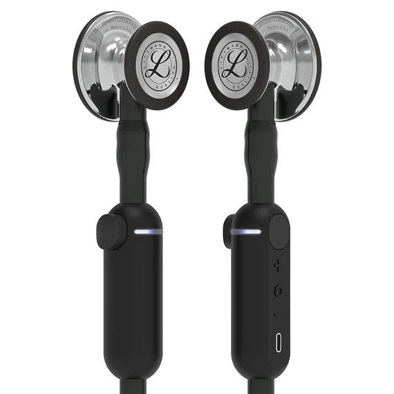3M Littmann Core digitális elektromos fonendoszkóp fekete cső, tükörfényű fej