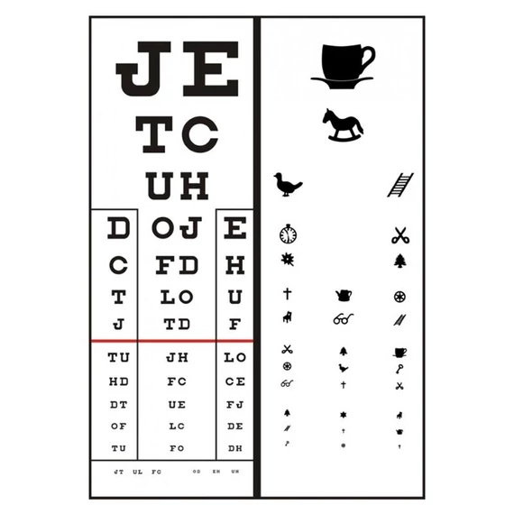 Látásvizsgáló plexilap dupla