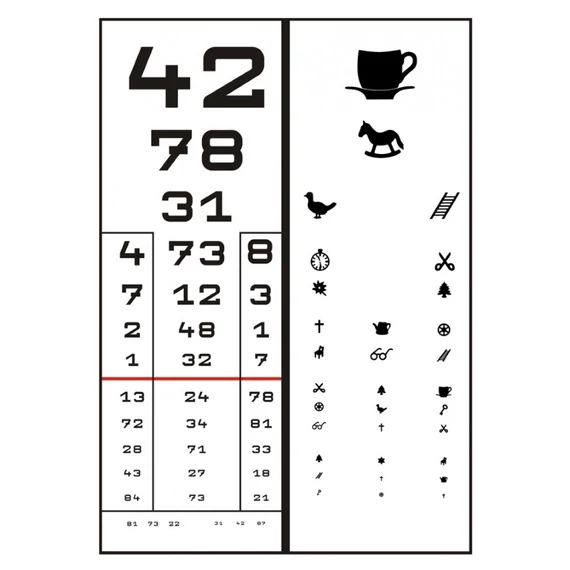 Látásvizsgáló plexilap dupla